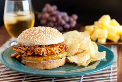 Crockpot Hawaiian BBQ Chicken Sandwiches