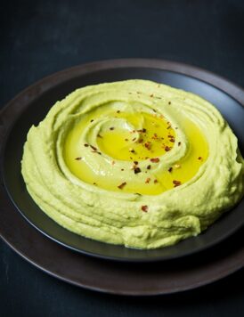 Avocado hummus in a bowl