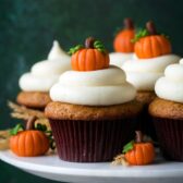 Pumpkin Cupcakes with Cream Cheese Frosting