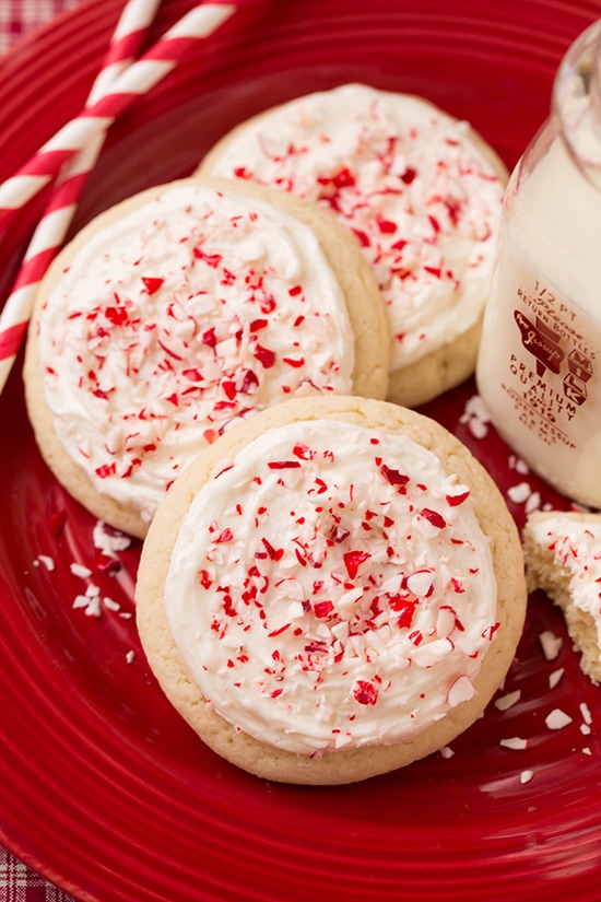 Peppermint Sugar Cookies with Cream Cheese Frosting | Easy Cooking Zone