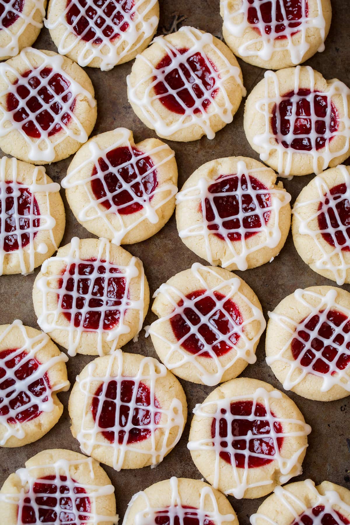 Raspberry Almond Shortbread Thumbprint Cookies