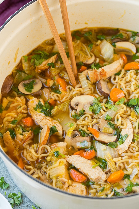 Asian Chicken Noodle Soup | Easy Cooking Zone