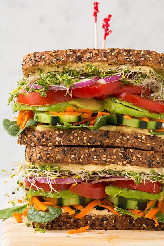 Veggie and Hummus Sandwich | Easy Cooking Zone..