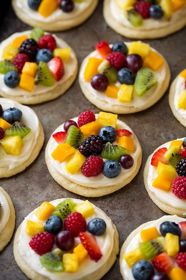 Sugar Cookie Fruit Pizzas