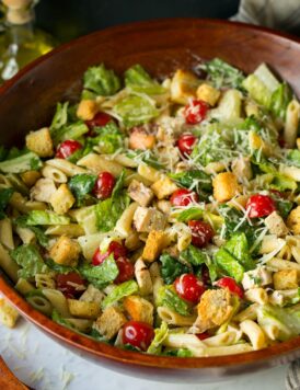 Grilled Chicken Caesar Pasta Salad