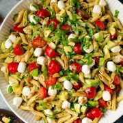 Avocado Caprese Pasta Salad