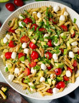 Avocado Caprese Pasta Salad