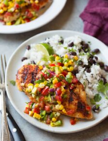 Grilled Cajun Chicken with Avocado Corn Salsa