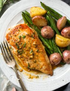 Skillet Chicken with Garlic Herb Butter Sauce