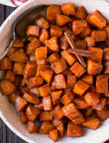 Cinnamon Honey Butter Roasted Sweet Potatoes