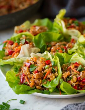 Asian Lentil Lettuce Wraps