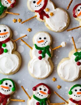 Lofthouse Style Snowman Sugar Cookies