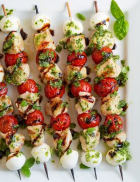 Caprese Chicken Kebabs