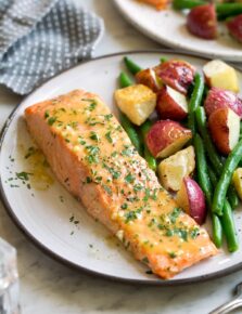 Baked Salmon with Buttery Honey Mustard Sauce