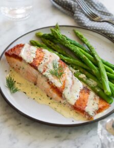 Salmon with Creamy Garlic Dijon Sauce