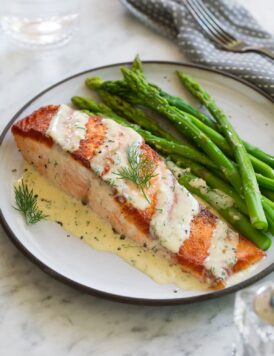 Salmon with Creamy Garlic Dijon Sauce