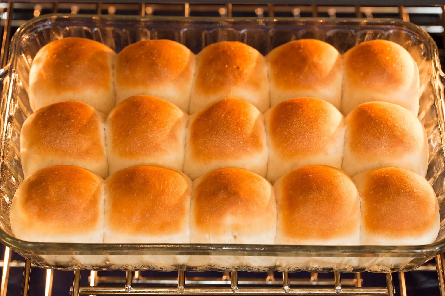 Rolls baking.