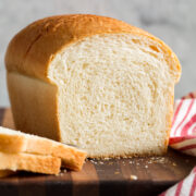 Homemade White Bread on a cutting board.