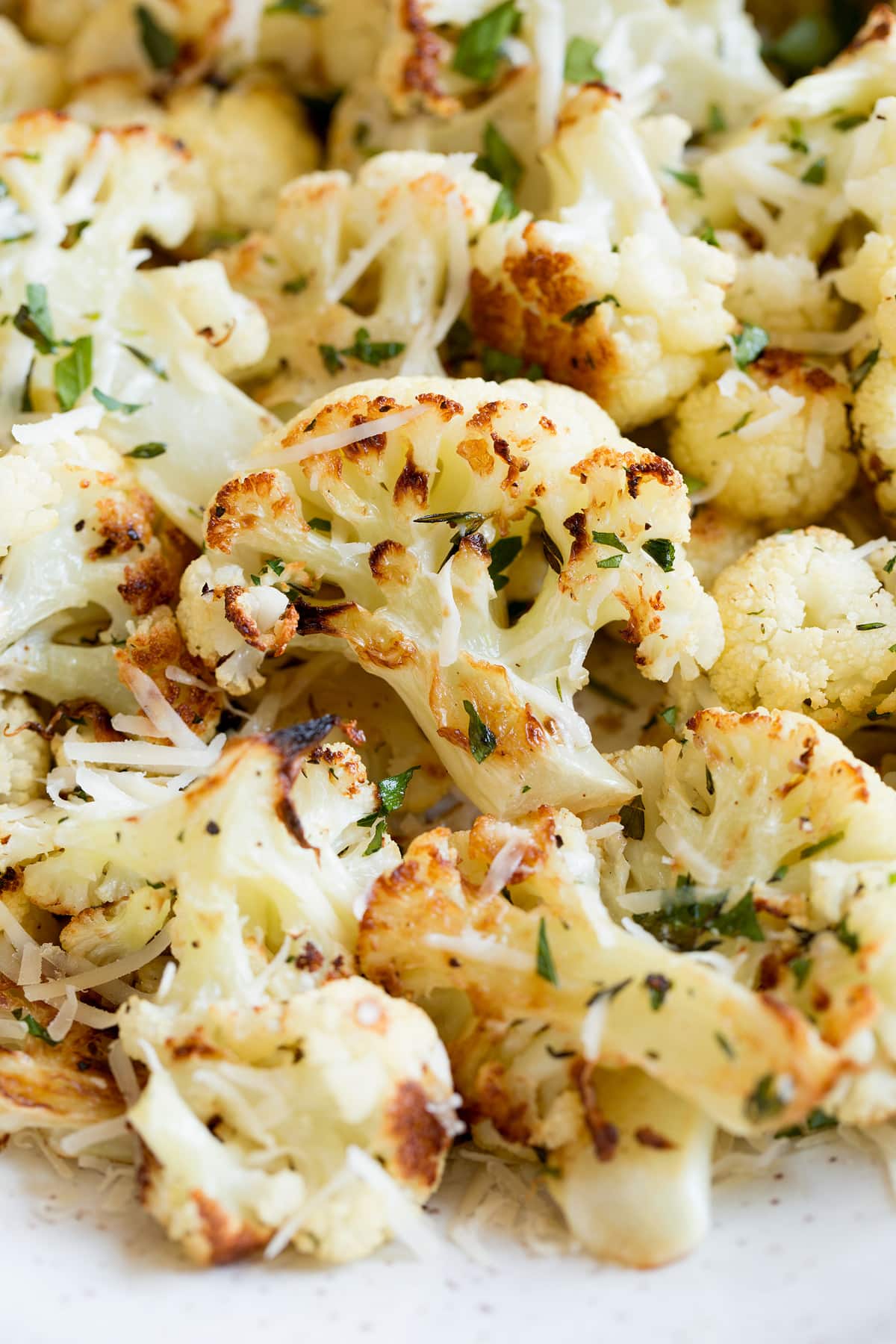 Close up image of roasted cauliflower.