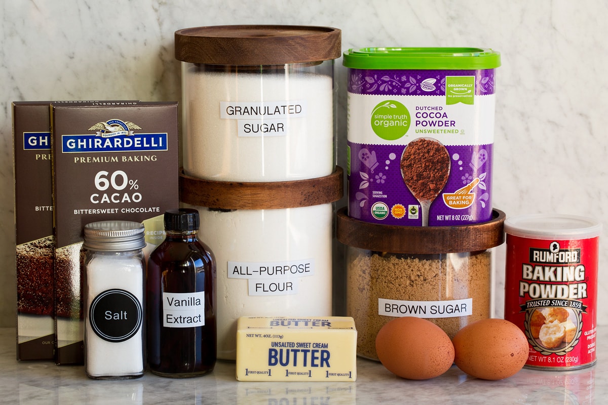 Photo of ingredients used to make brownie cookies.