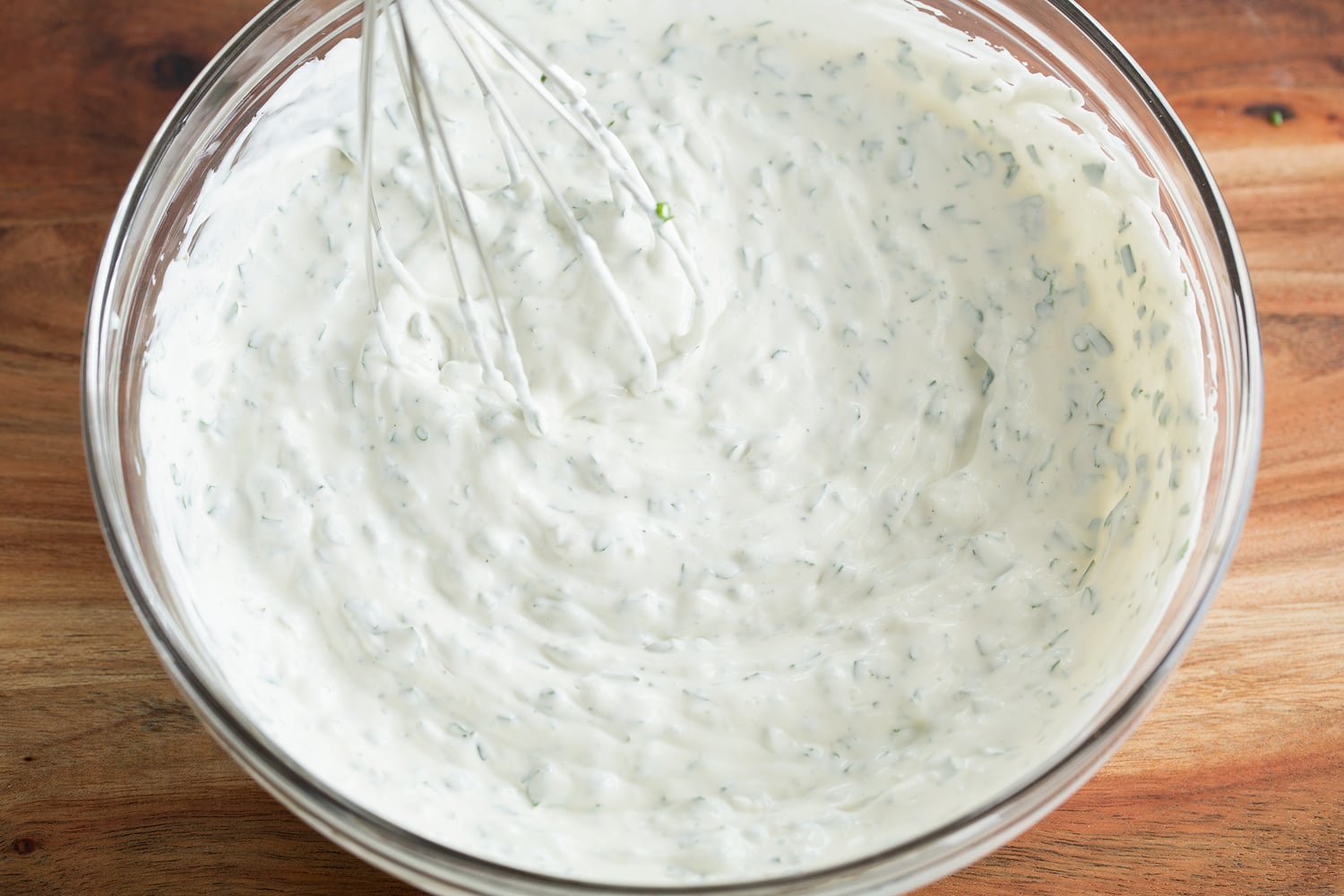 Ranch dip after mixing.