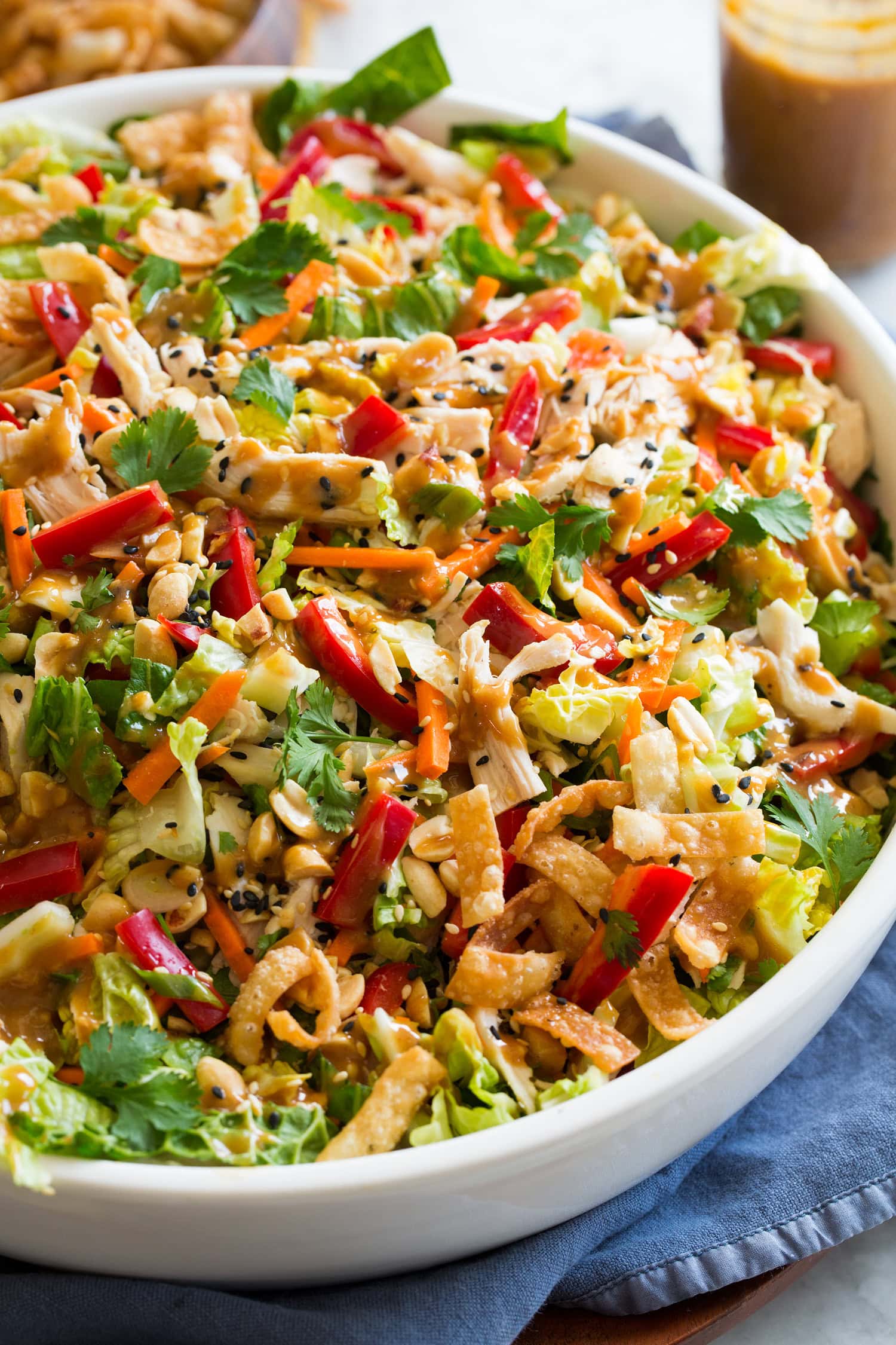 Chinese Chicken Salad with peanut sesame dressing.