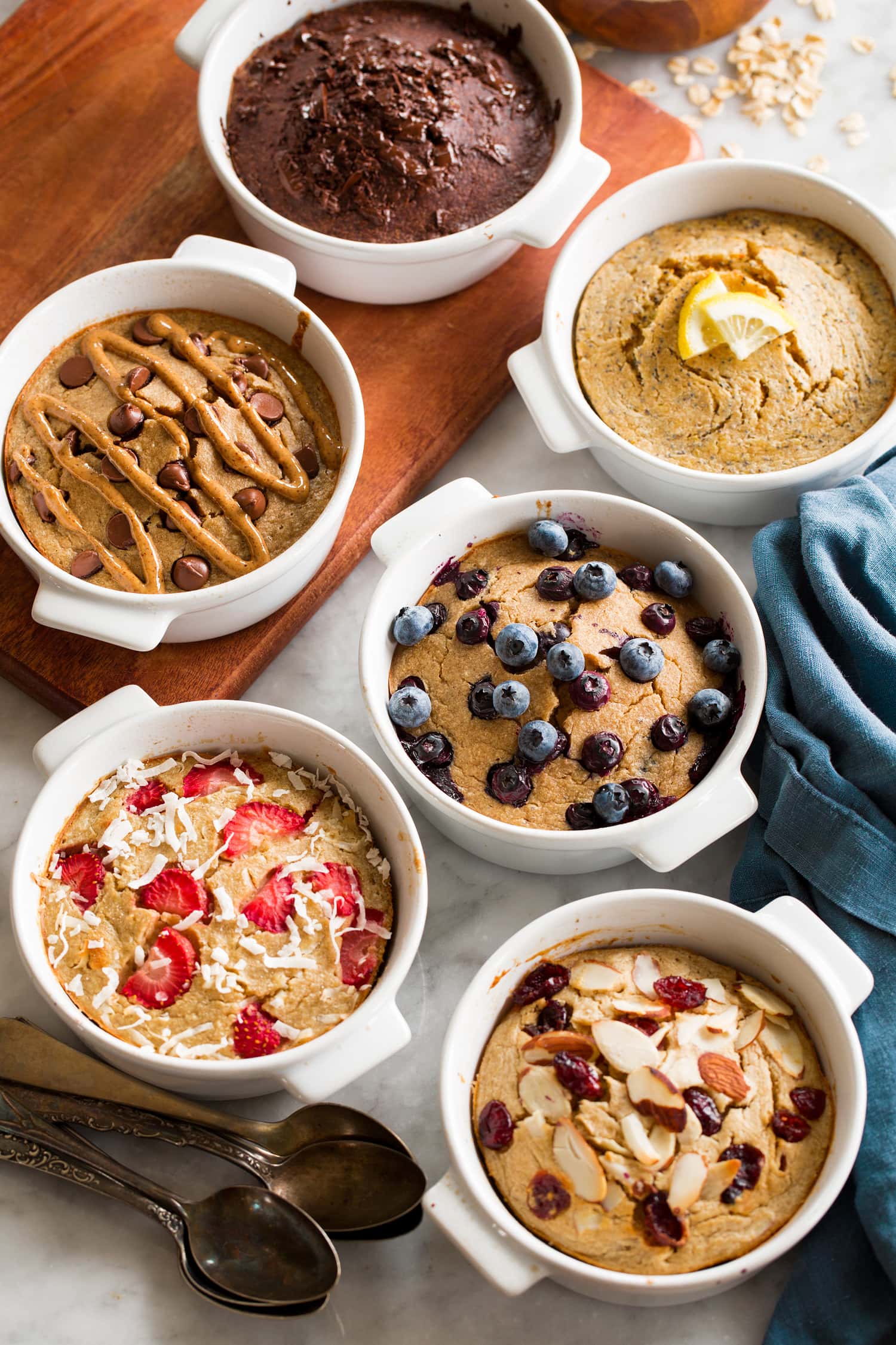 Baked oats made with six different flavors.